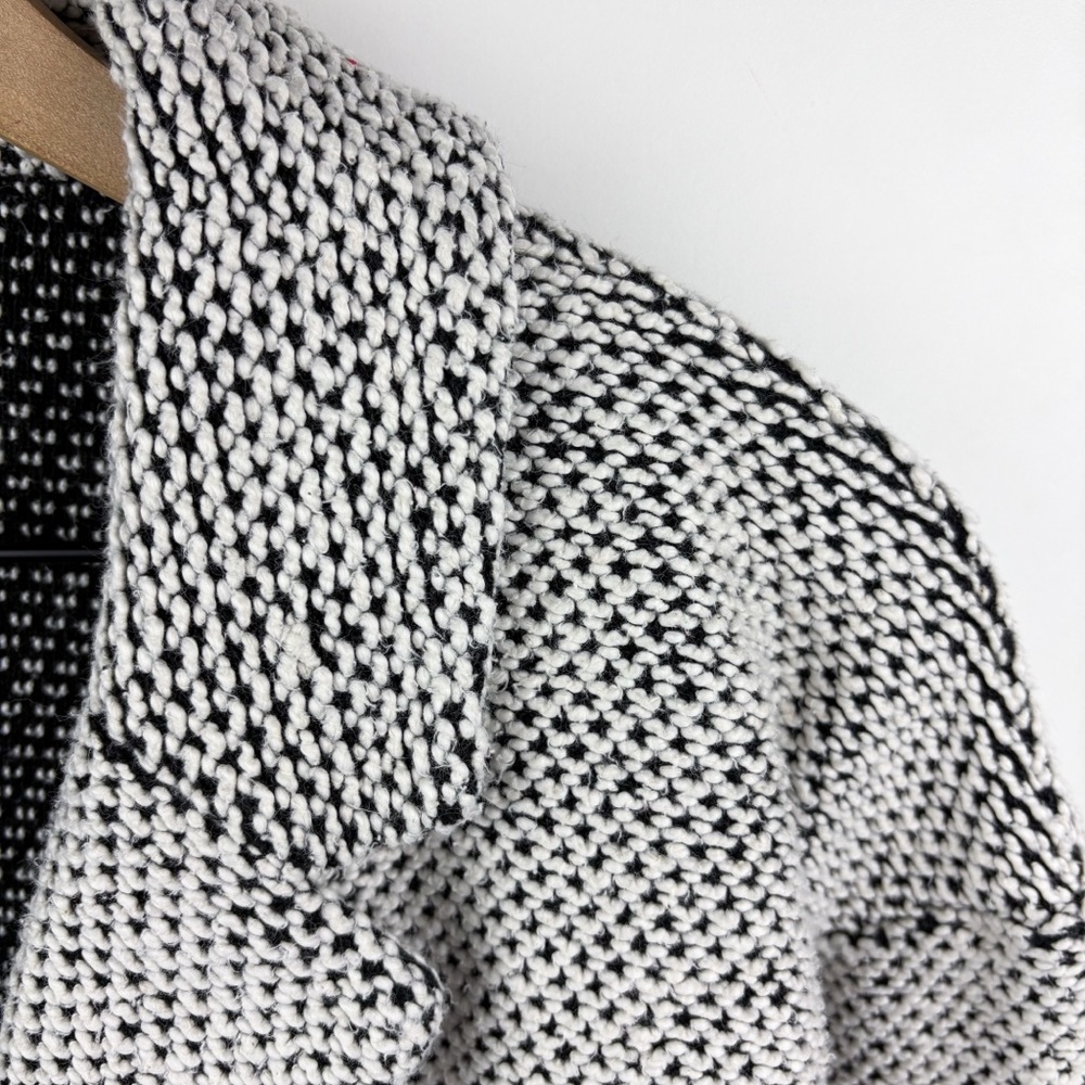 Marine Layer Birdseye Blazer Cardigan Sweater Knit Jacket White Black Medium - Picture 3 of 8